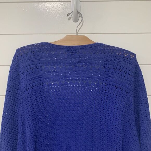 Talbots | Cardigan 3/4 Sleeves Open Front Blue Purple Plus- Size 3x Petite - Picture 6 of 7